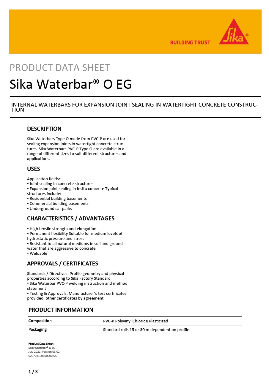 Sika Waterbar® O EG