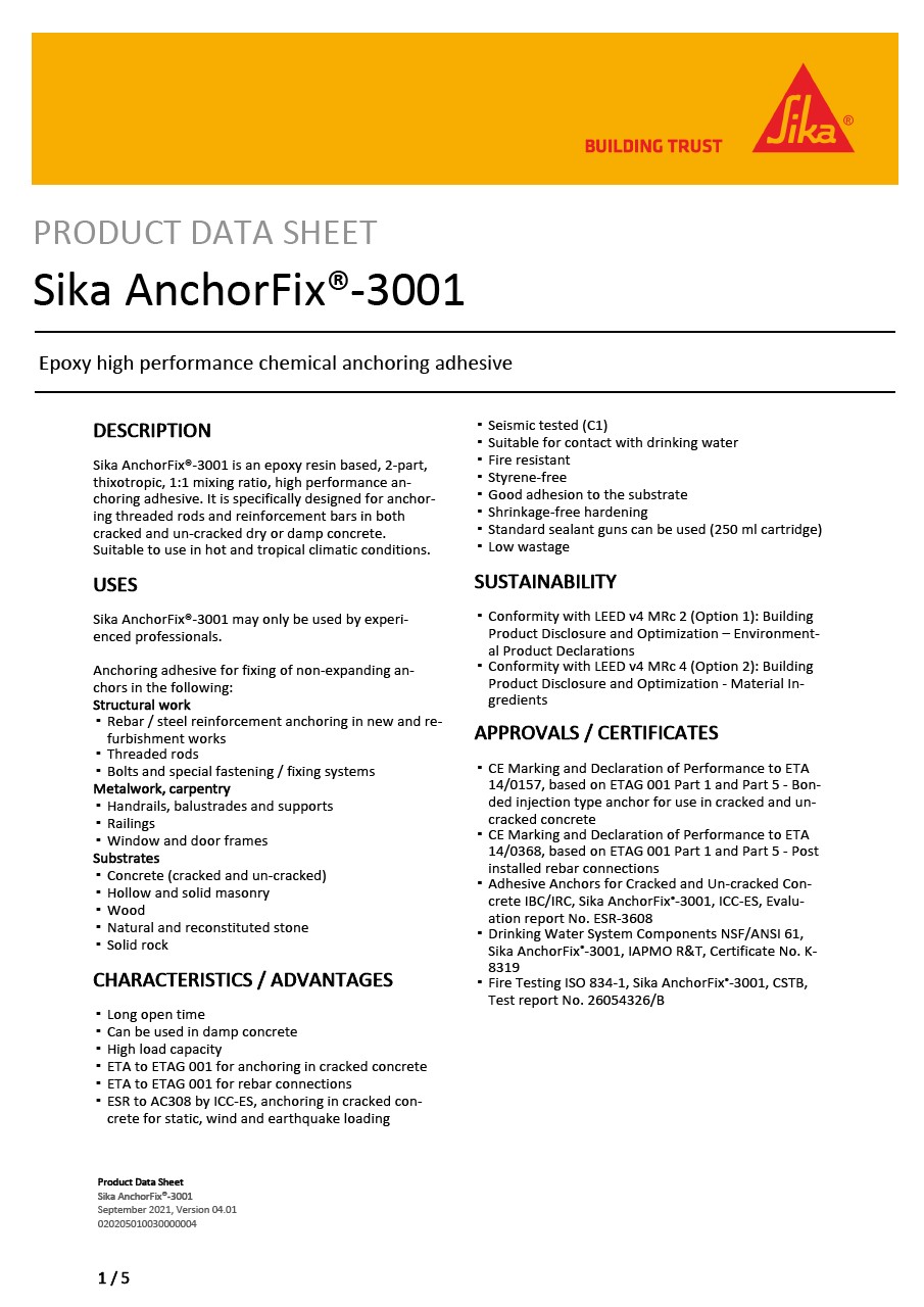 Sika AnchorFix®-3001