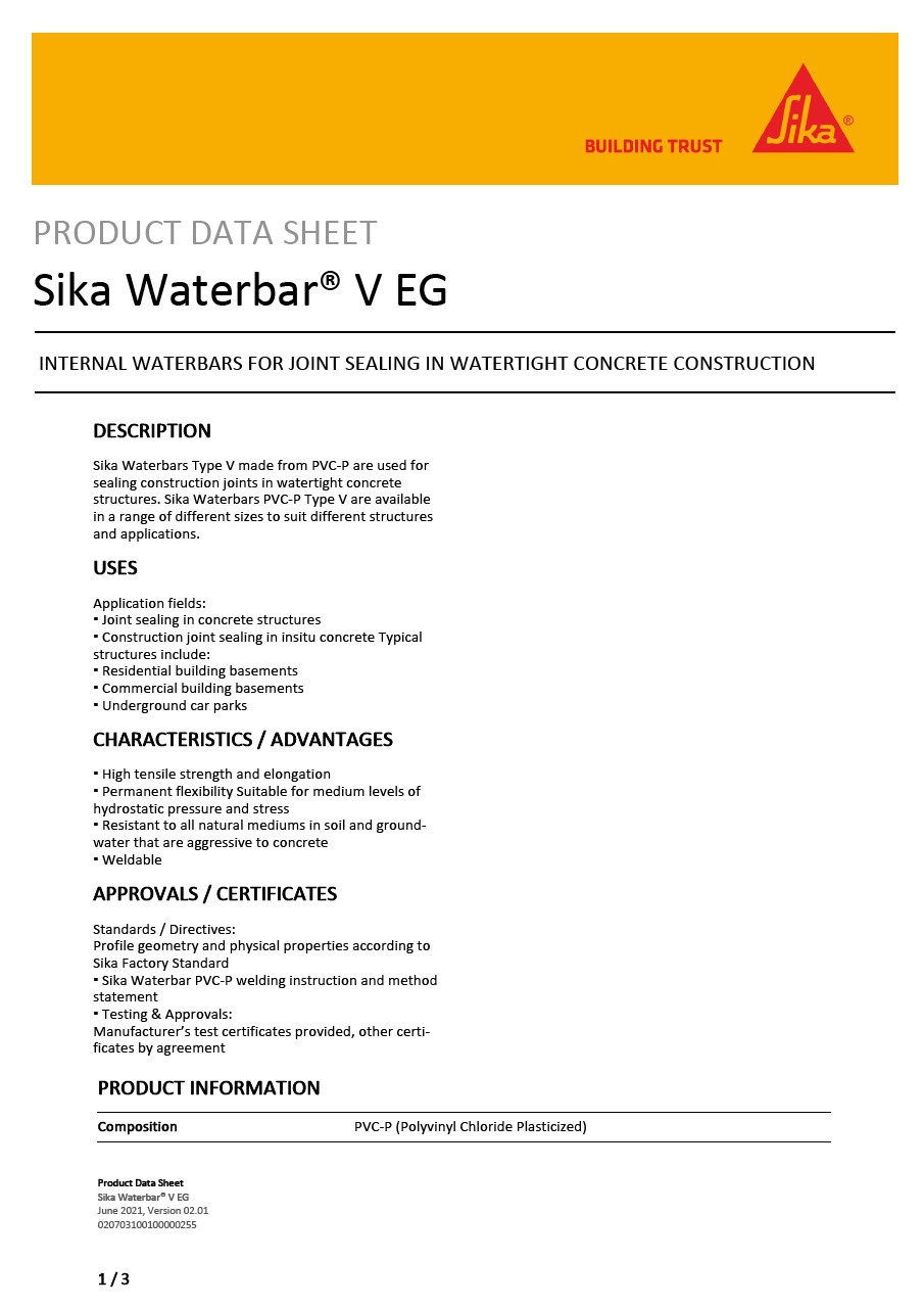 Sika Waterbar® V EG