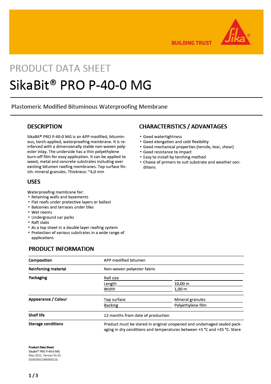 SikaBit® PRO P-40-0 MG