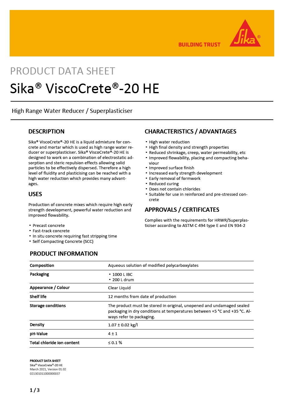 Sika® ViscoCrete®-20 HE