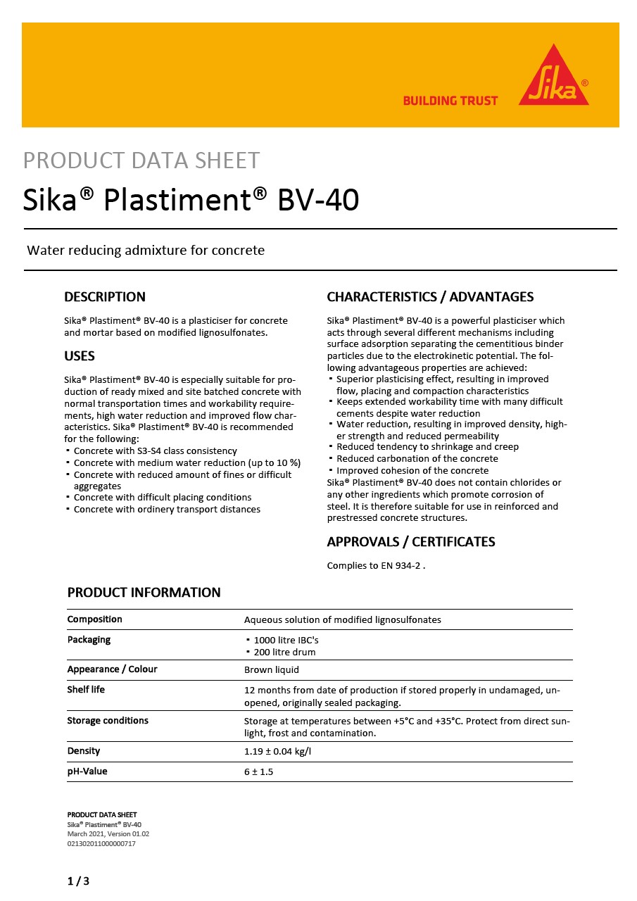 Product Data Sheets